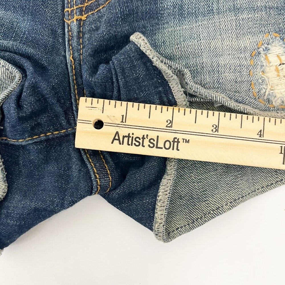 Vintage Express Rerock Low Rise Cut Off Distressed Shorts - Size 4 - Picture 7 of 8